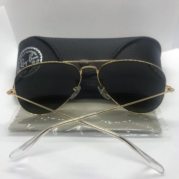 BNWT Rayban Aviator sunglass Gold G15 Polarized lenses 3025 Assorted sizes - Picture 3 of 5